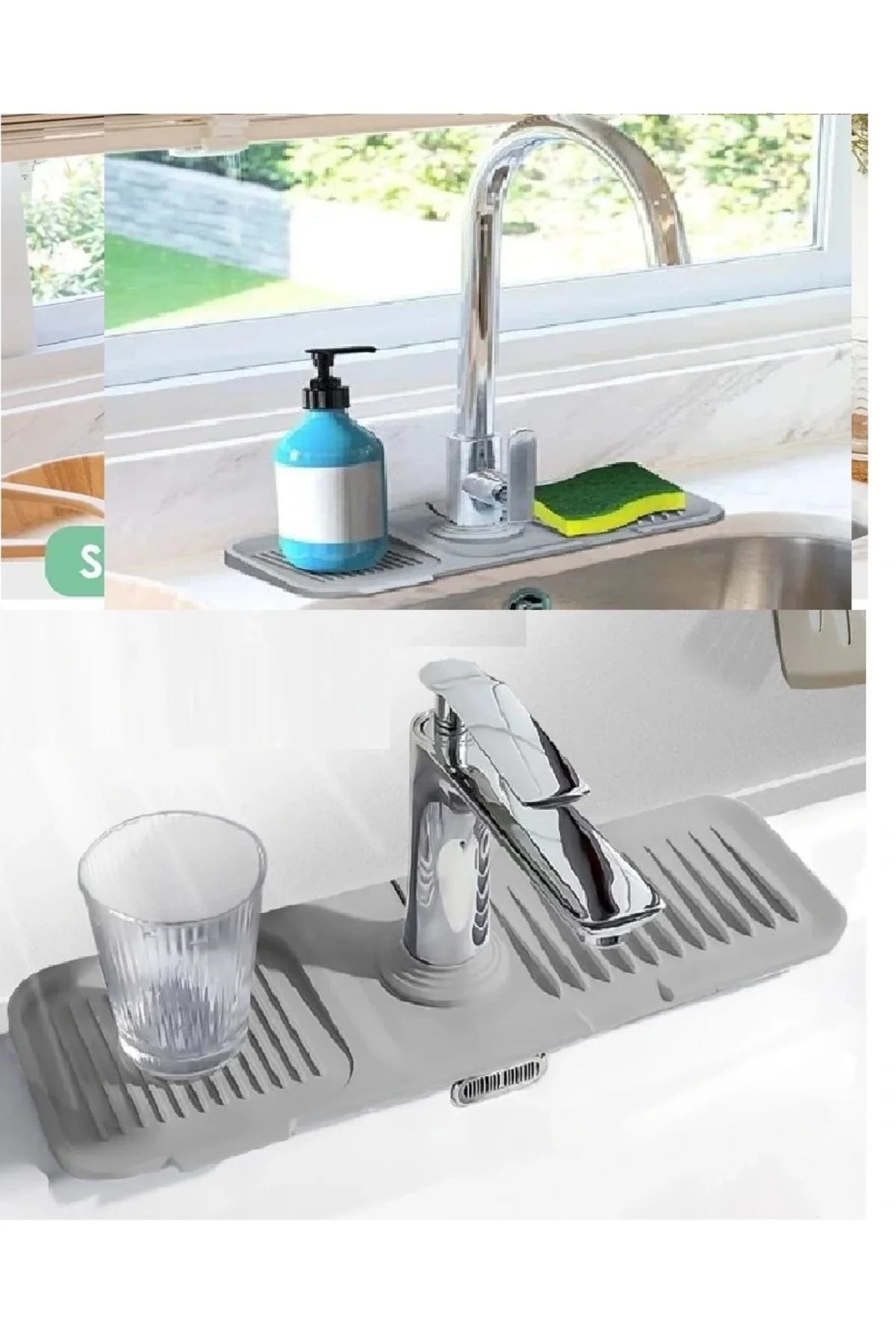 Elastik Mutfak Banyo Musluk Matı Düzenleyici Kaydırmaz Taban Organizer Lavabo Kenar Matı Elastik Mutfak Banyo Musluk Matı Düzenleyici Kaydırmaz Taban Organizer Lavabo Kenar Matı - Görsel 2