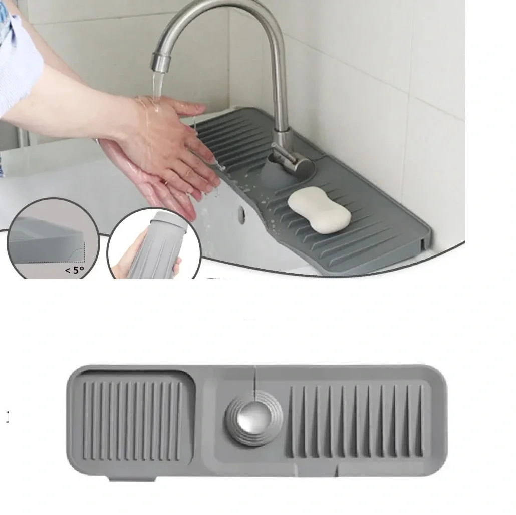 Elastik Mutfak Banyo Musluk Matı Düzenleyici Kaydırmaz Taban Organizer Lavabo Kenar Matı Elastik Mutfak Banyo Musluk Matı Düzenleyici Kaydırmaz Taban Organizer Lavabo Kenar Matı