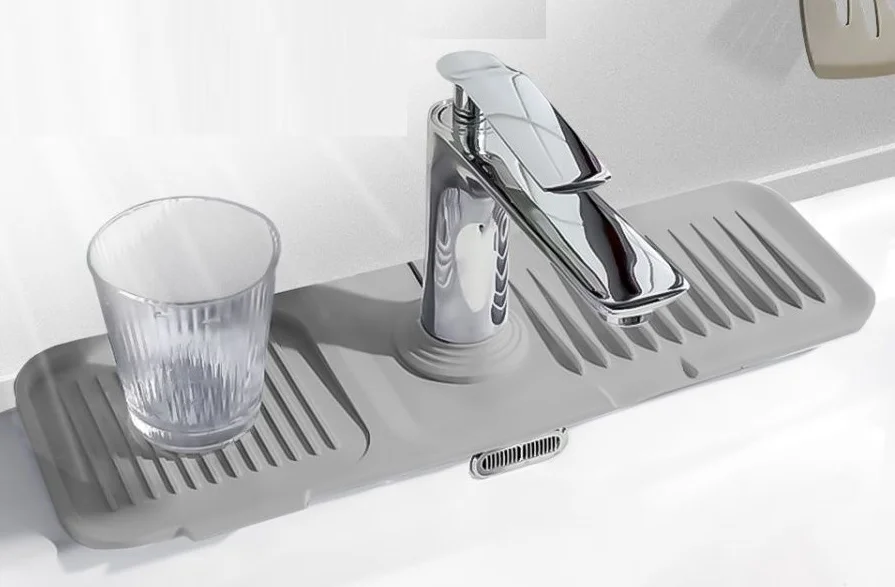 Elastik Mutfak Banyo Musluk Matı Düzenleyici Kaydırmaz Taban Organizer Labo Kenar Matı