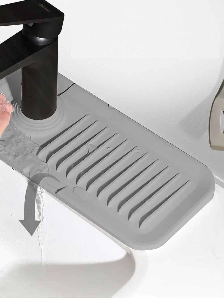 Elastik Mutfak Banyo Musluk Matı Düzenleyici Kaydırmaz Taban Organizer Labo Kenar Matı