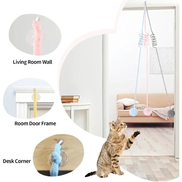 Elastik Yaylı Asılabilir Peluş Oyuncak - Yumuşak ve Hareketli Tas