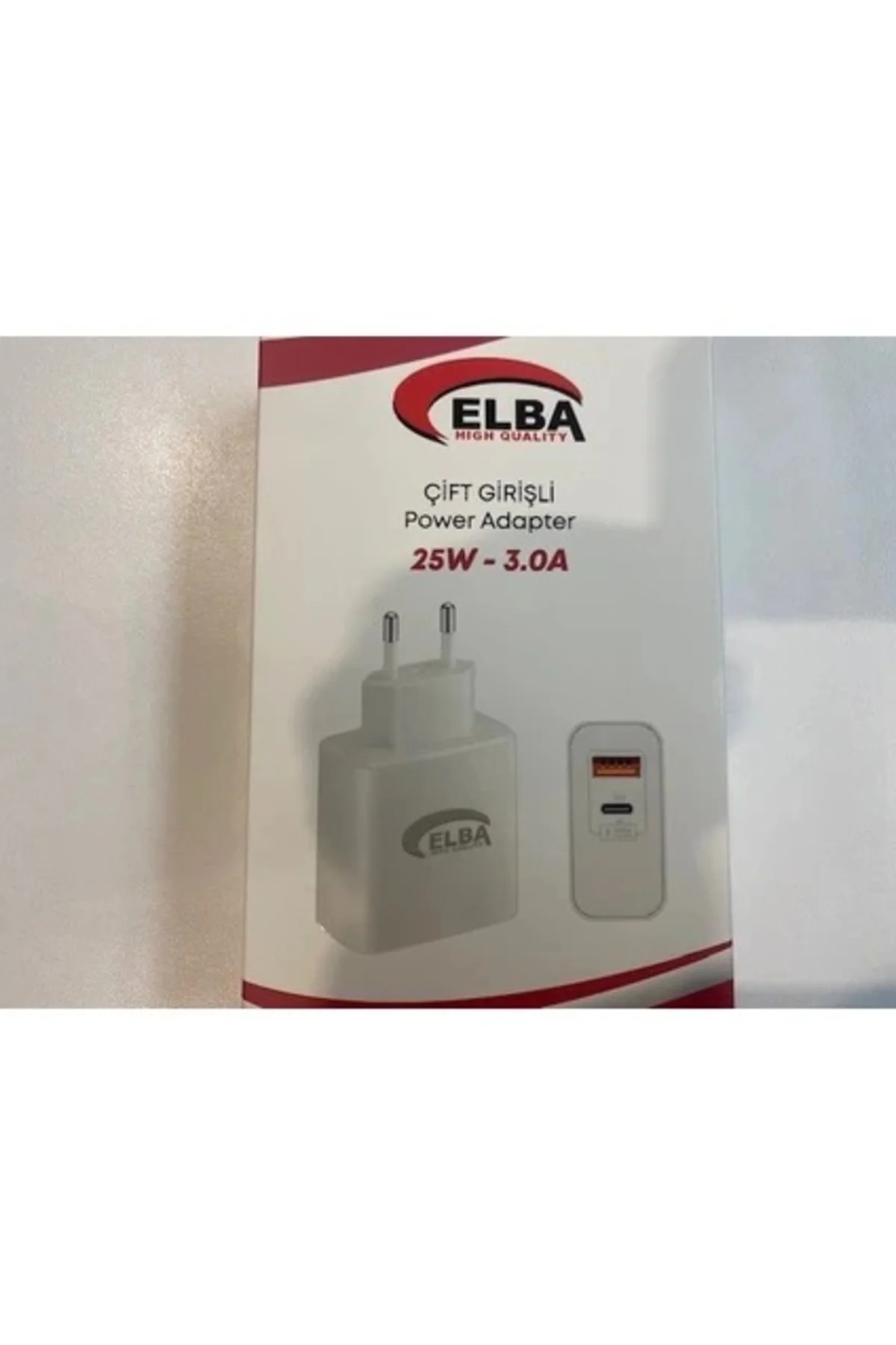 ELBA ELB15 25W 3.0A Usb-A To Usb-C Çift Girişli Hızlı Şarj Akım Koruma Isıya Dayanıklı EV Şarj Kafa