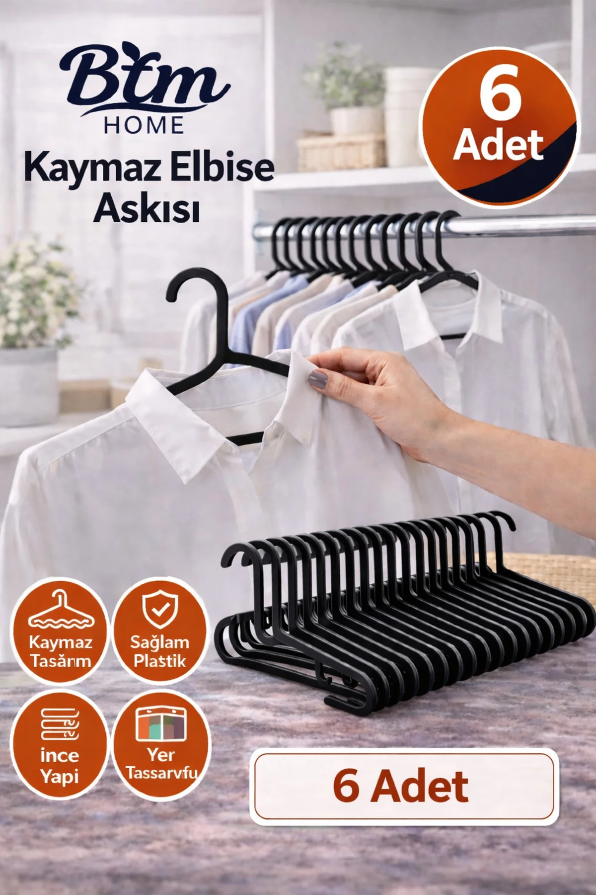 Elbise Askısı Kıyafet Askısı Plastik Dolap Askısı Gardırop Düzenl