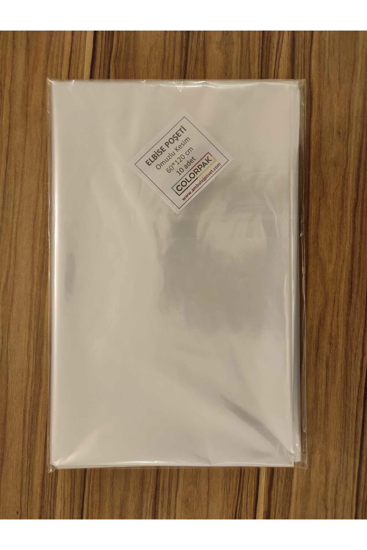 Elbise Poşeti (60*120 CM) Askı Delikli Omuzlu Kesim (10ADET) Şeff