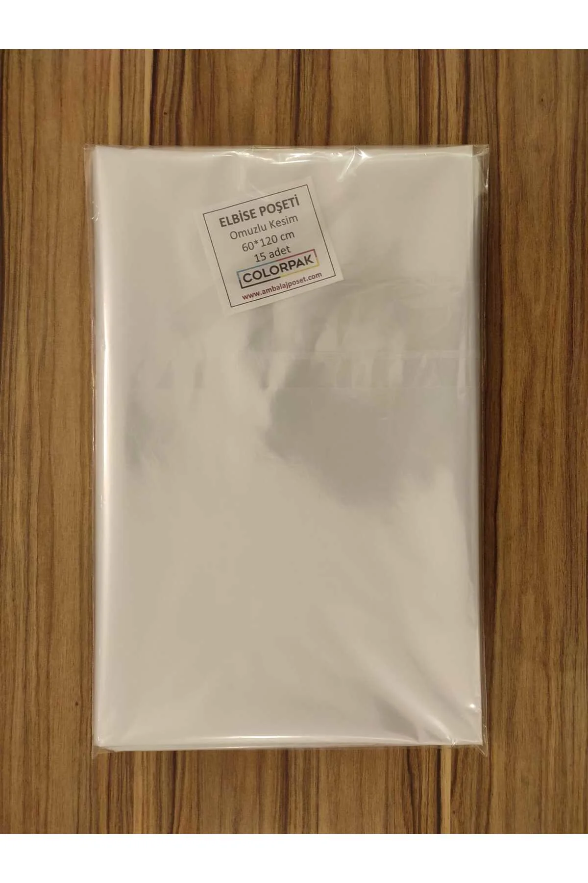 Elbise Poşeti (60X120 CM) Askı Delikli Omuzlu Kesim (15ADET) Şeff