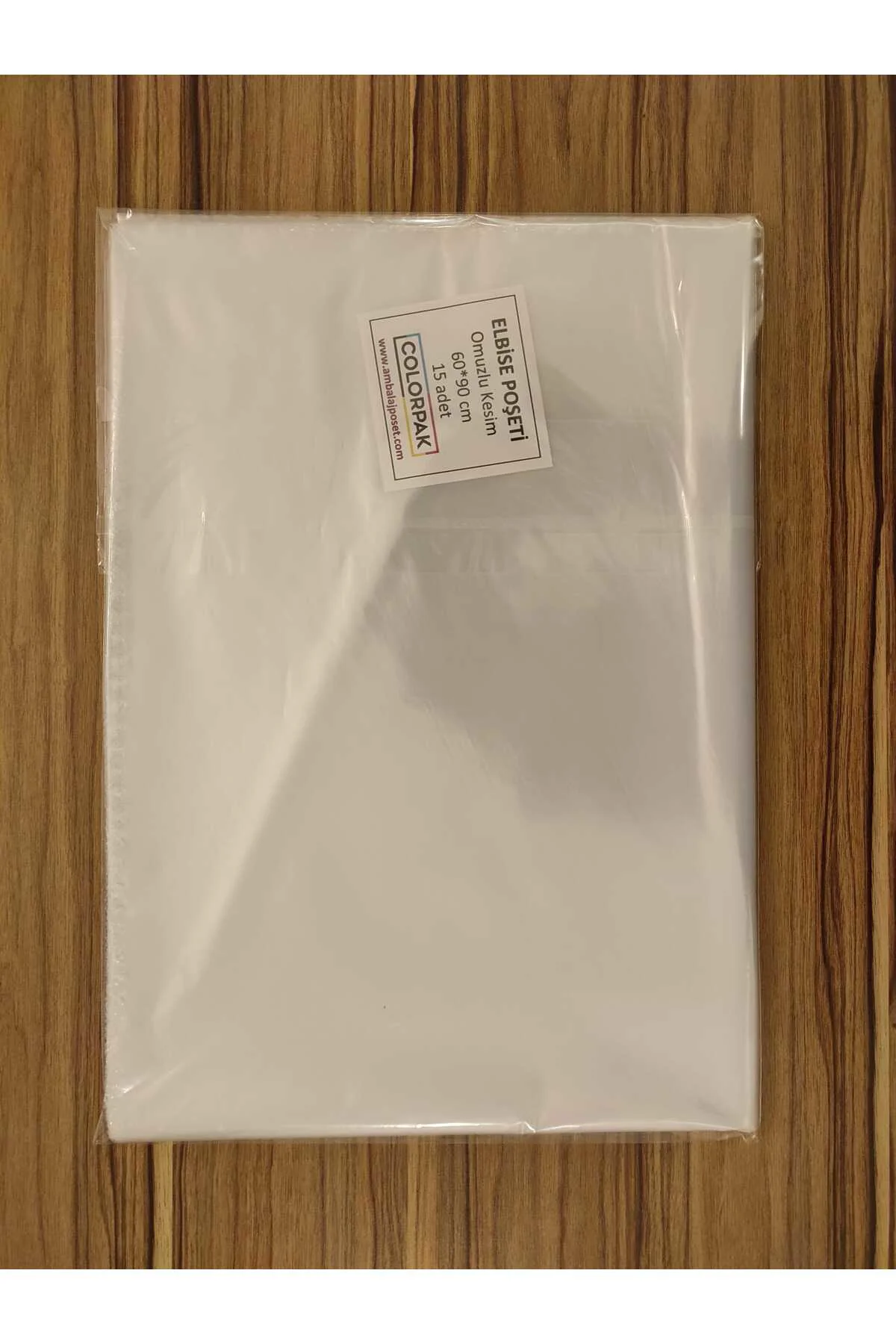 Elbise Poşeti (60X90 CM) Askı Delikli Omuzlu Kesim (15 ADET) Şeff