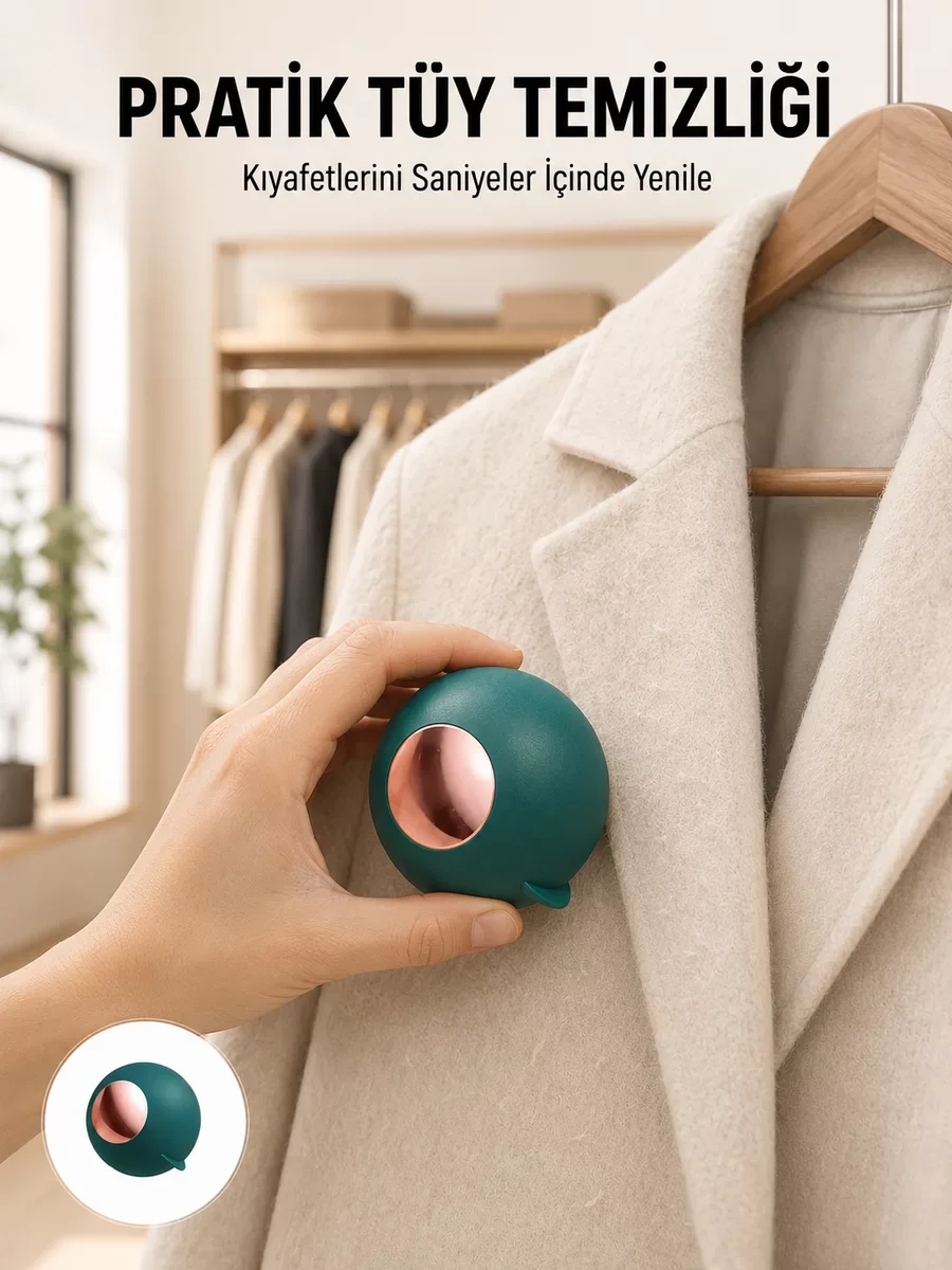 Elbise Tiftik Çıkarıcı Top – Kompakt, Yeniden Kullanılabilir ve Yıkanabilir Tüy Alıcı