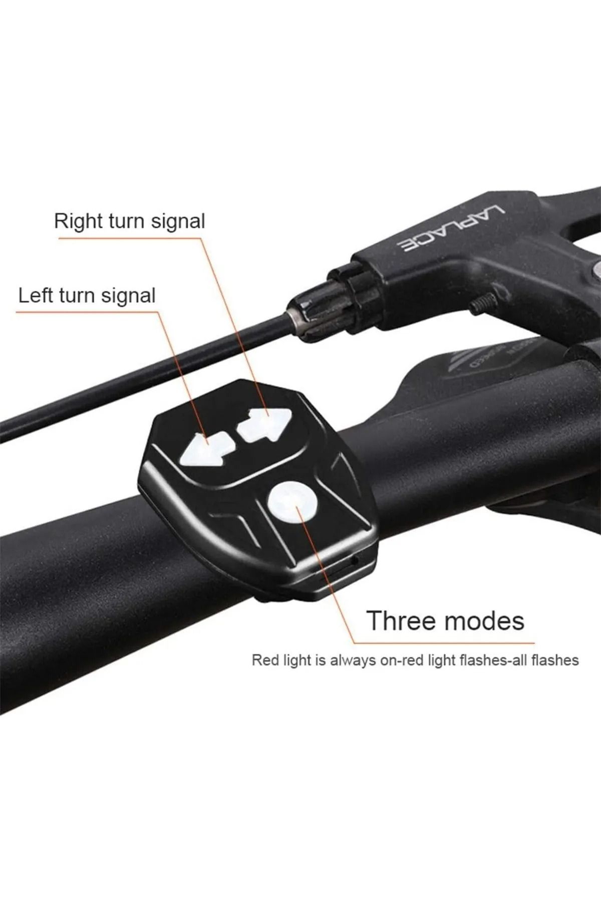 1 Company Eldrive 5 Modlu Su Geçirmez Usb Led Şarjli Sinyal Kablosuz Kumandali Bisiklet - Scooter Arka İşik