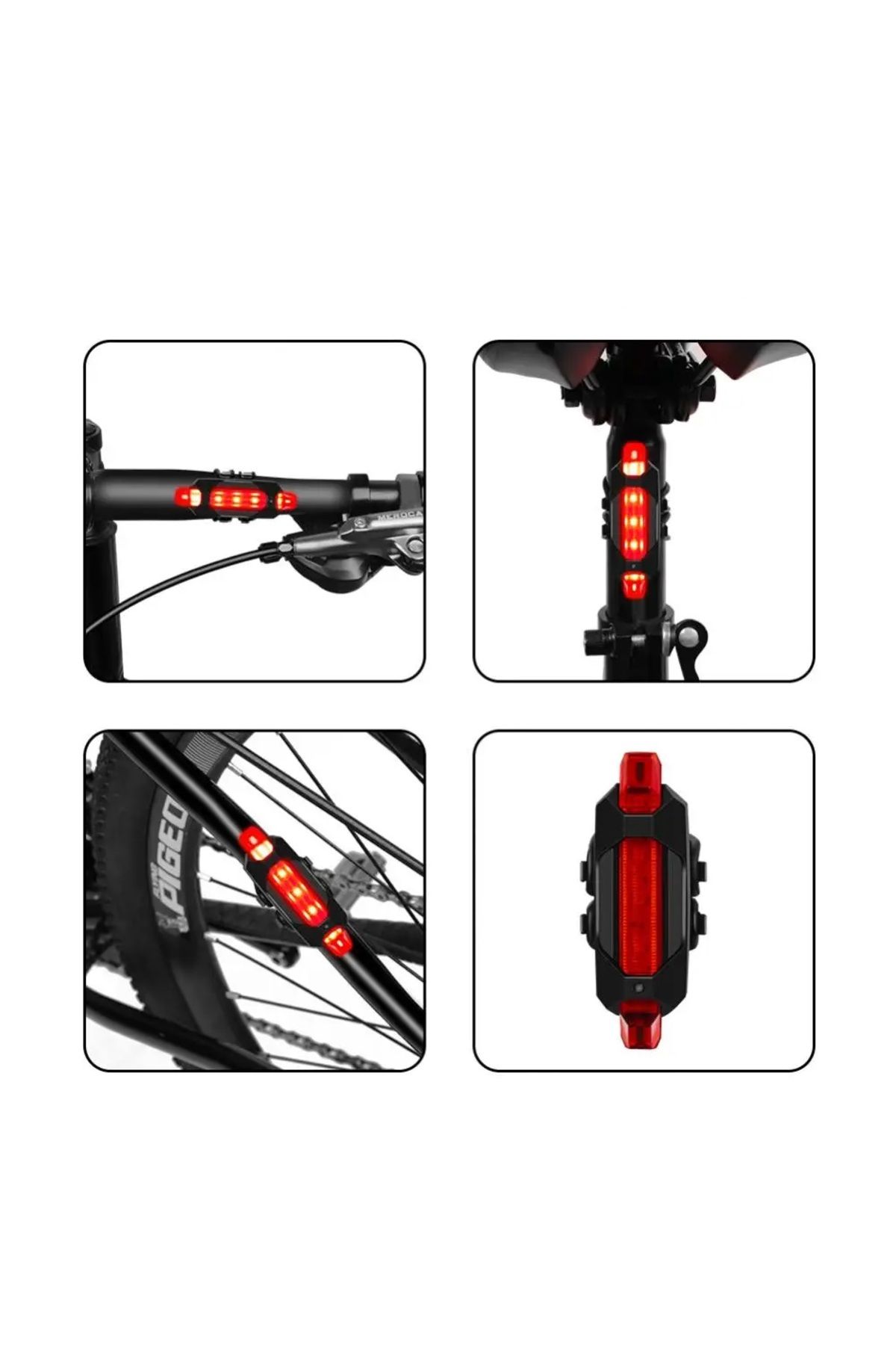 1 Company Eldrive Bisiklet İkaz Lambasi Su Geçirmez Usb Şarj Led 3 Lü Set