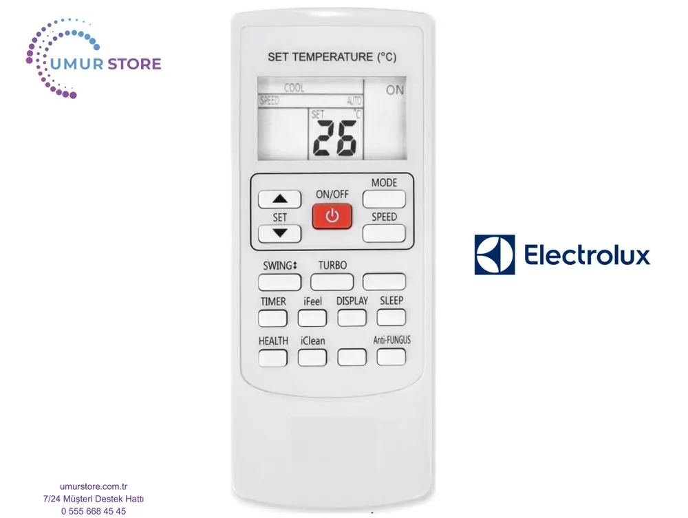 Electrolux EXP26U538HW Uyumlu Mobil Portatif Klima Kumandası Electrolux EXP26U538HW Uyumlu Mobil Portatif Klima Kumandası