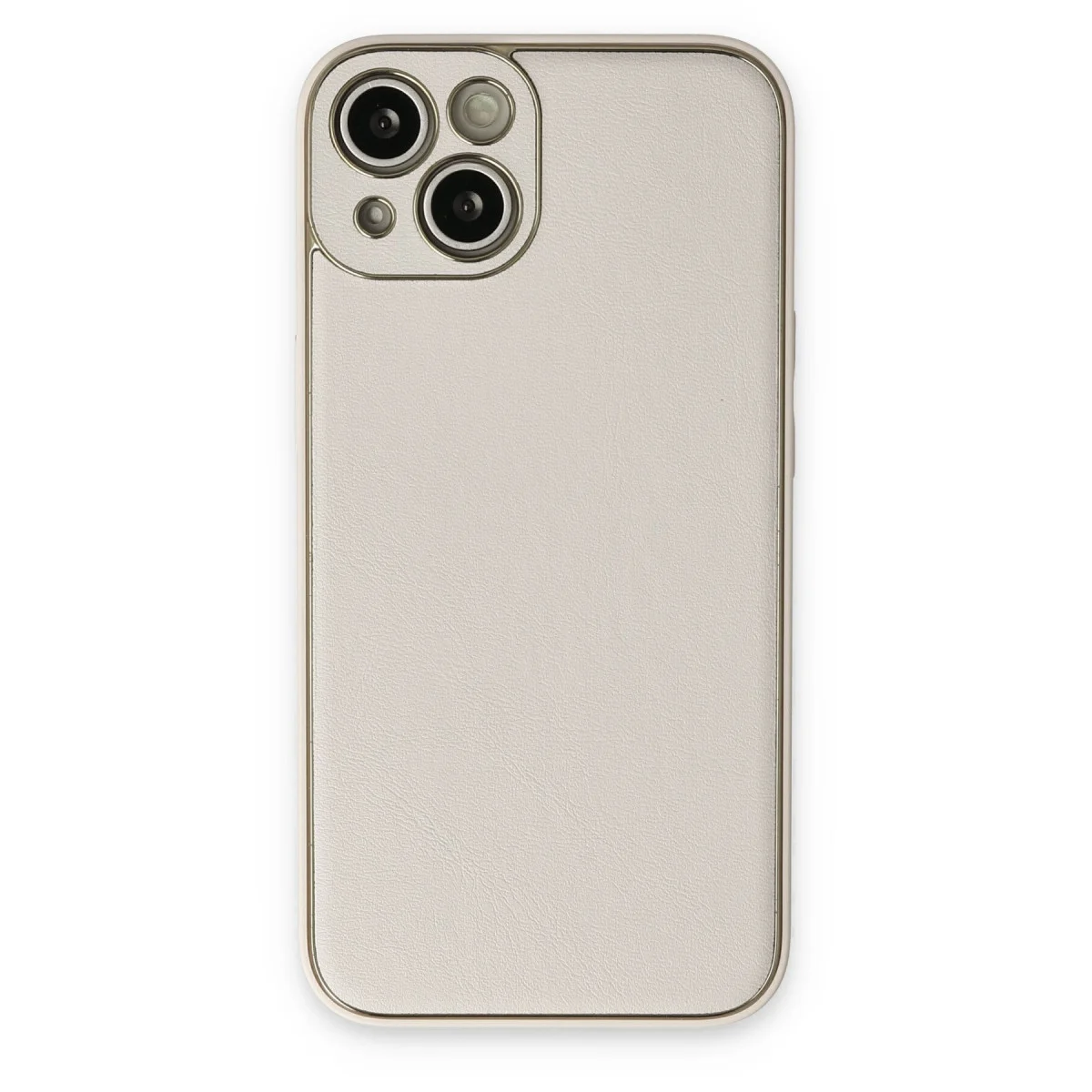 Elegance Coco Deri Kılıf - iPhone 14 Plus Beyaz Silikon Kapak