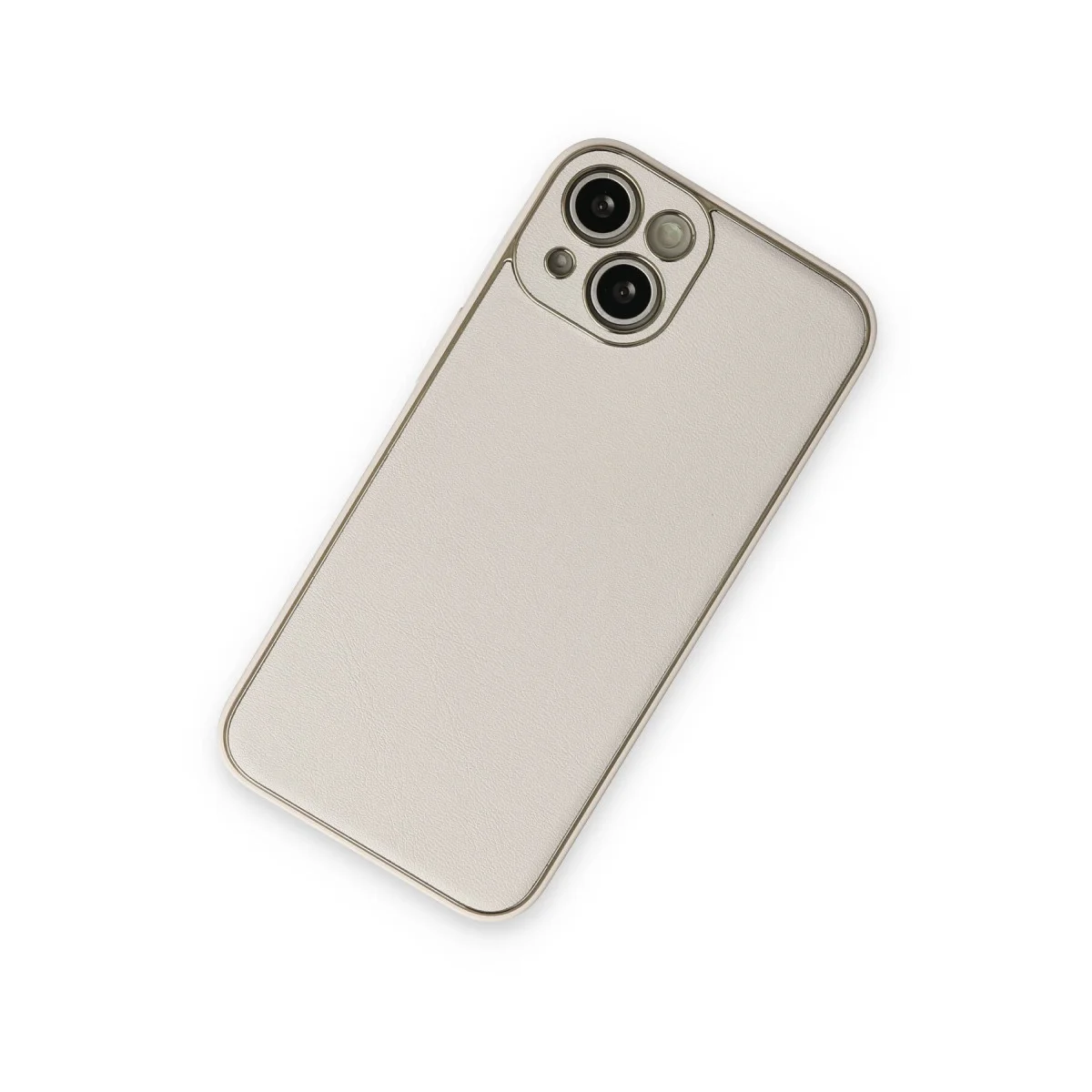 Elegance Coco Deri Kılıf - iPhone 14 Plus Beyaz Silikon Kapak
