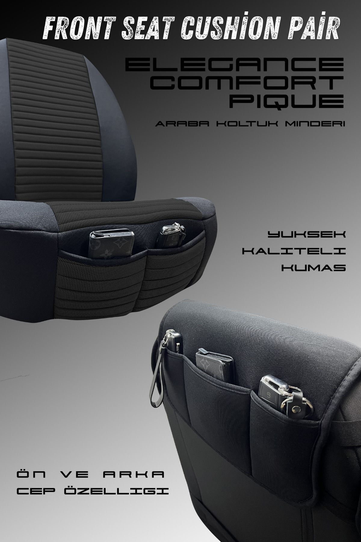 Elegance Comfort Pique Ön İkili Koltuk Minderi Araç İçi Konforun 