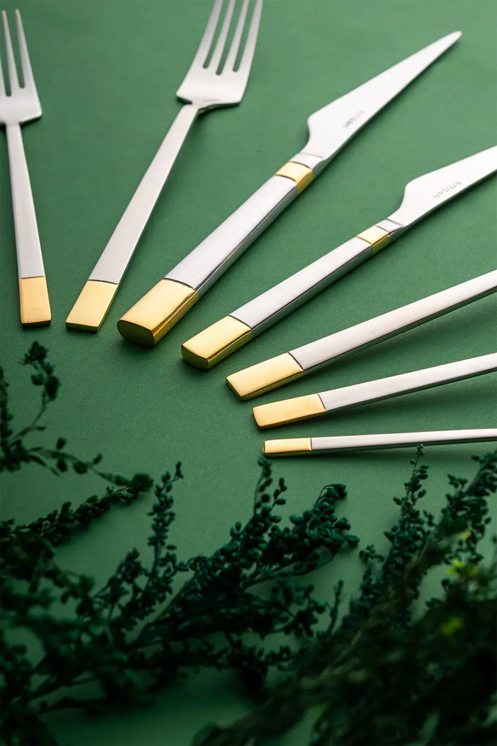 Elegance Duru Gold 84 Parça 12 Kişilik Lüks Kutulu Çatal Kaşık Bı