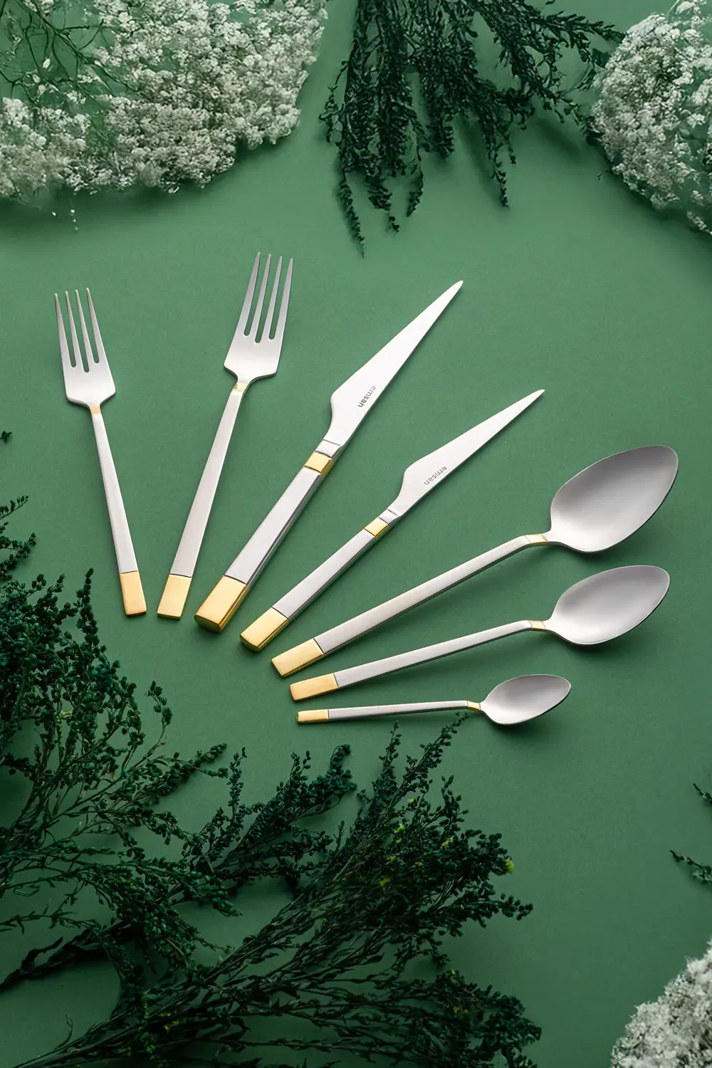 Elegance Duru Gold 84 Parça 12 Kişilik Lüks Kutulu Çatal Kaşık Bı