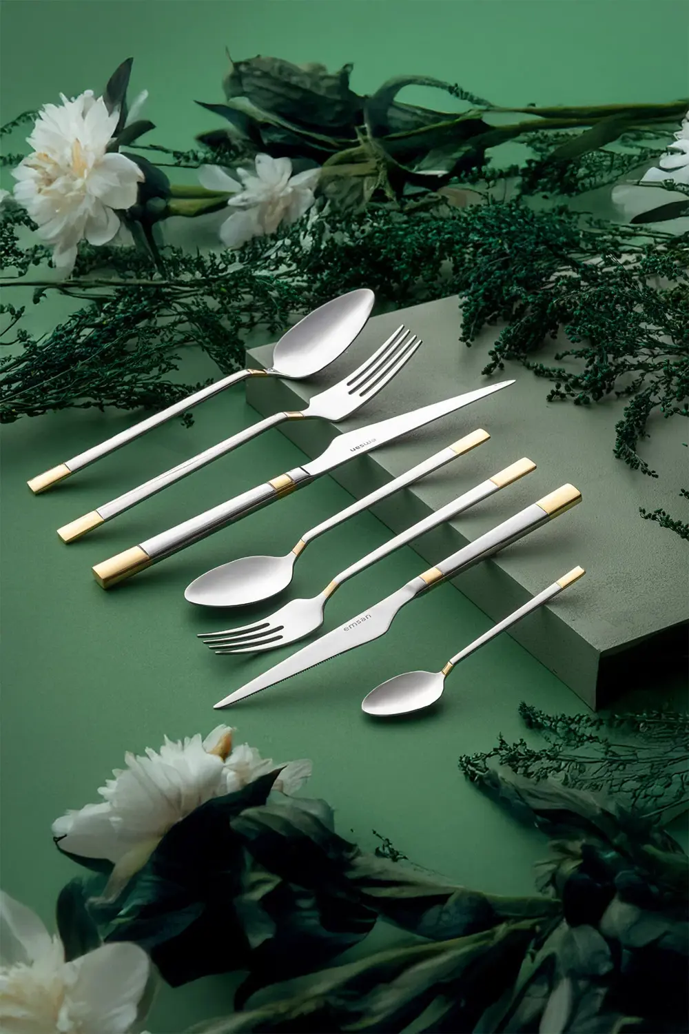 Elegance Duru Gold 84 Parça 12 Kişilik Lüks Kutulu Çatal Kaşık Bı