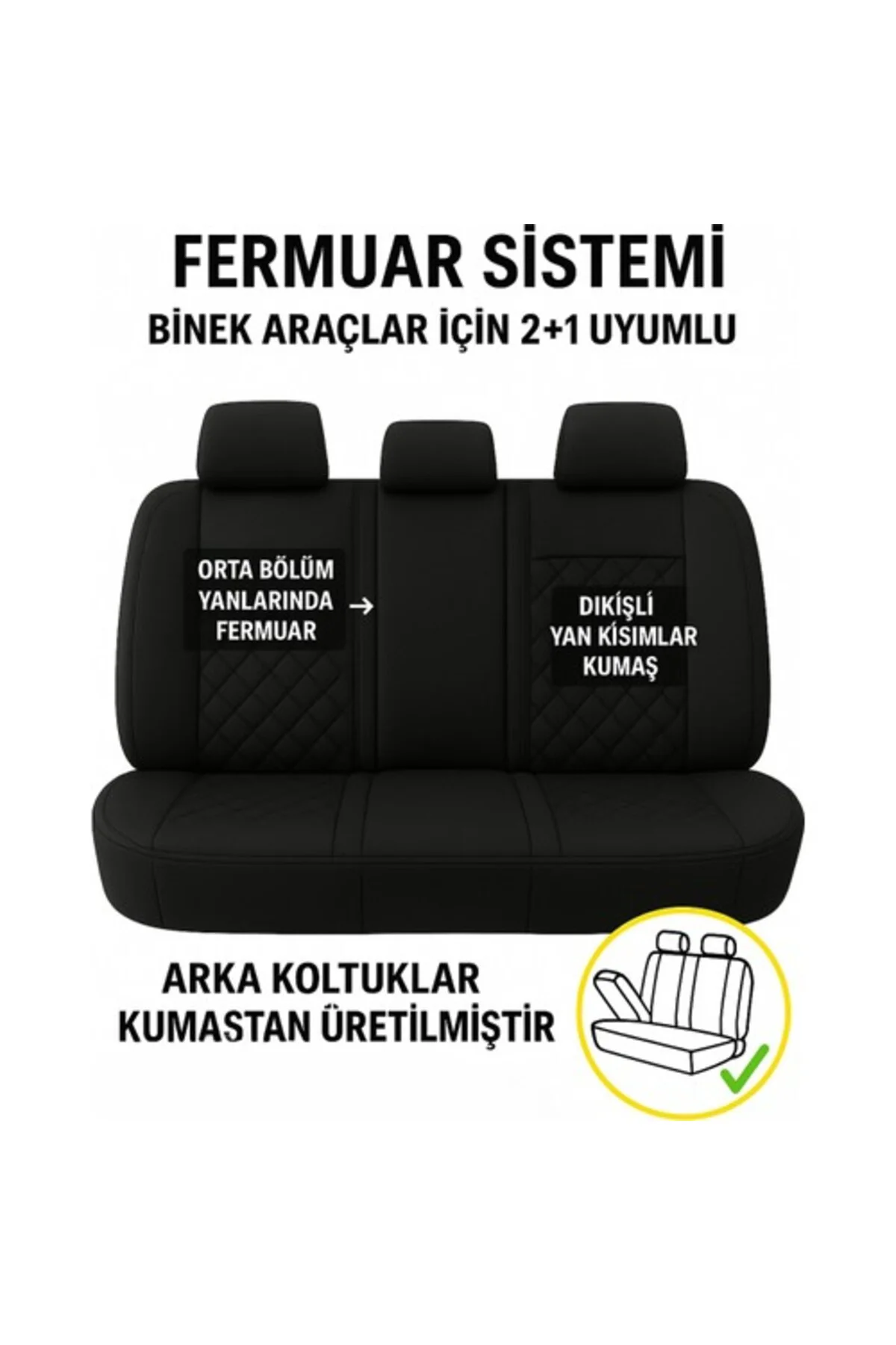 Elegance Ortopedik Araç Koltuk Minderi 5'li Set, Universal, Hava Yastığı Uyumlu Siyah