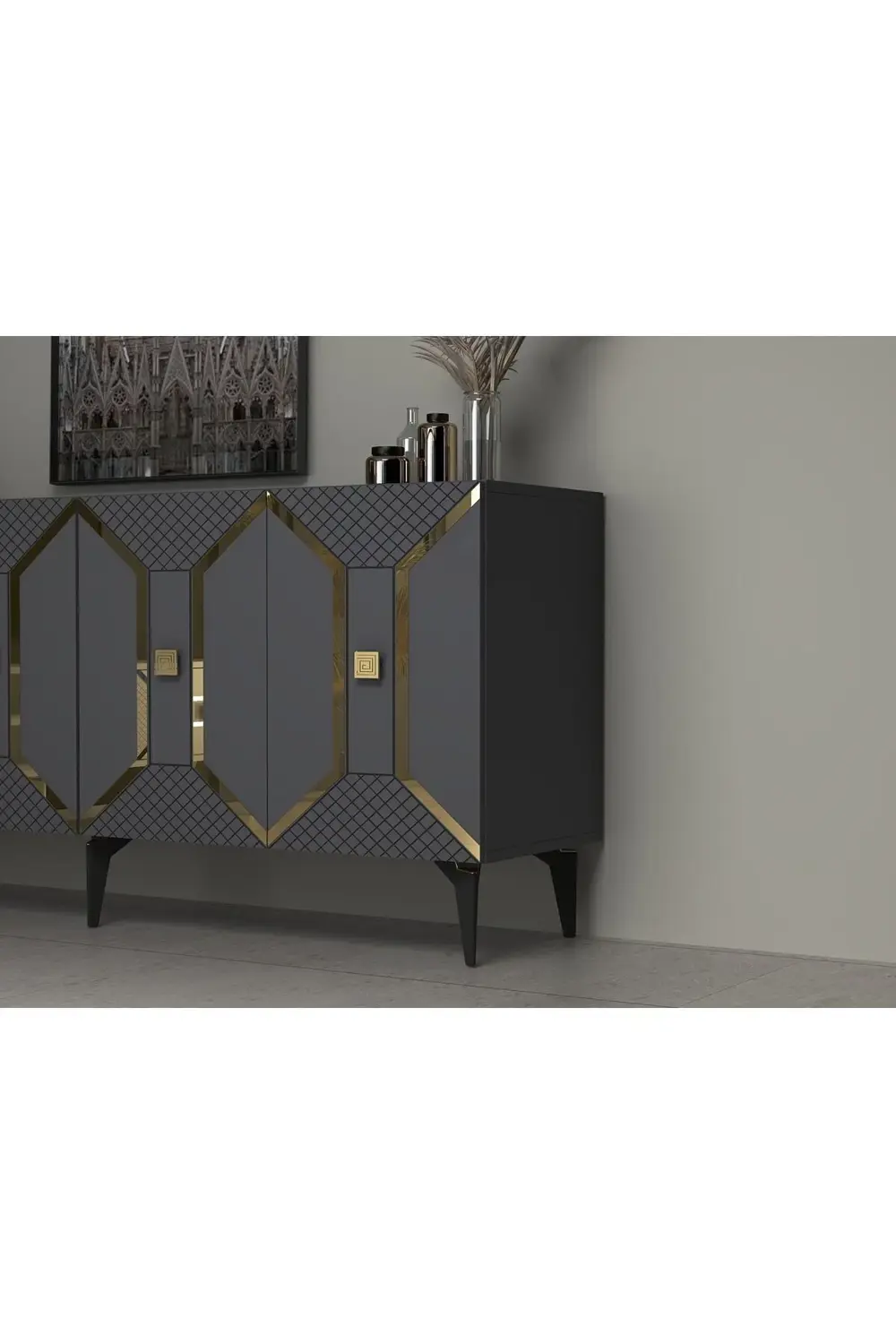 Elegancee 19 Cm Sehpa,tv Ünitesi Mobilya Ayağı ( 5 Adet) Siyah-Al