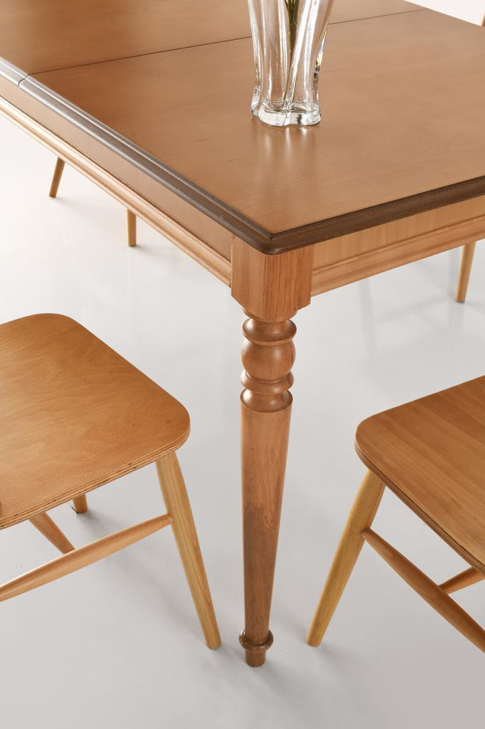 Elegant Ada Ağaç Açılır Yemek Masa 6 Sandalye Takımı 90 x 140 cm