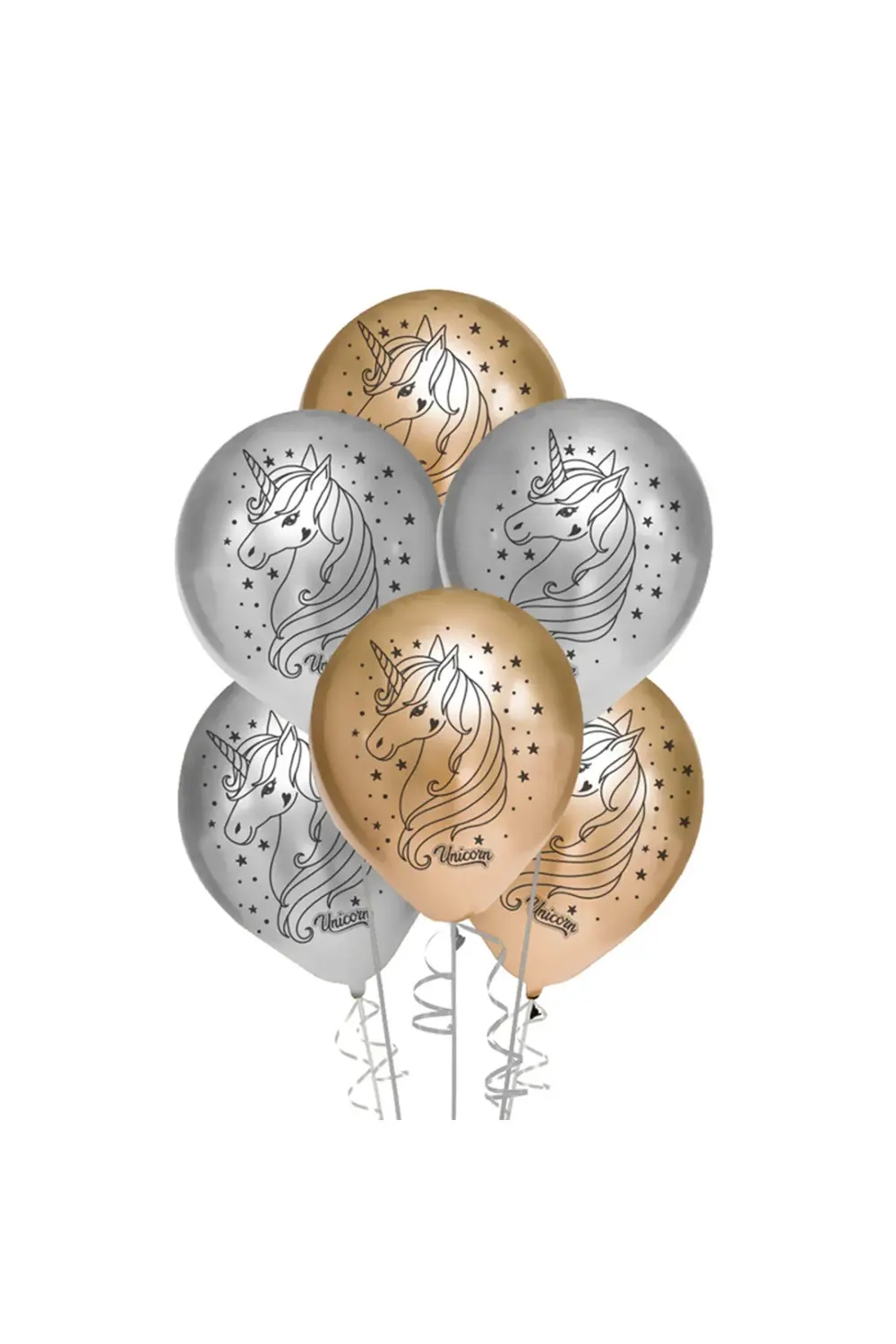 Elegant Unicorn Baskılı Metalik Balon 20li -Elegant Unicorn-
