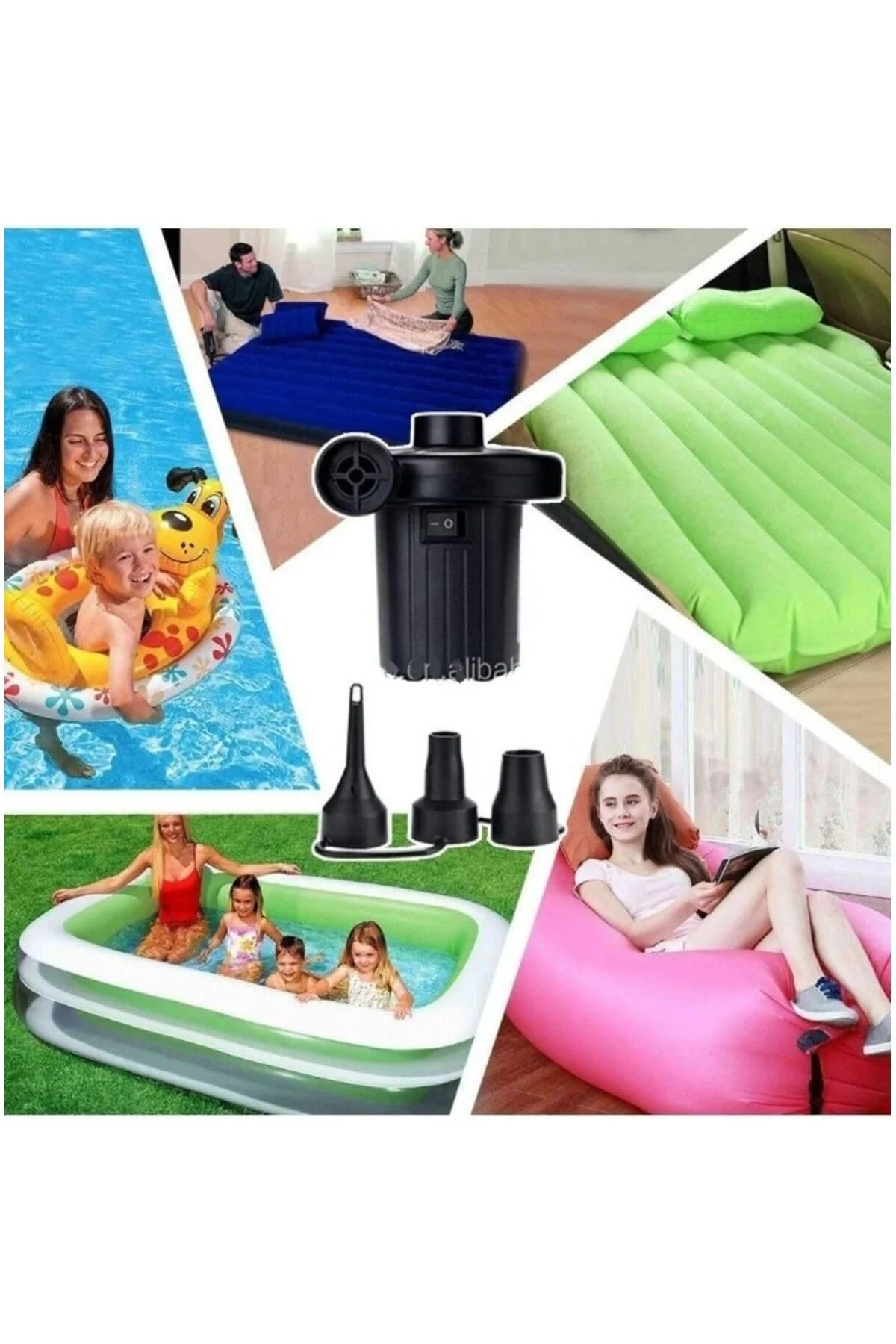 Elektric Air Pump 12V Çakmaklık Girişli Hava Pompası Şişme Yatak 