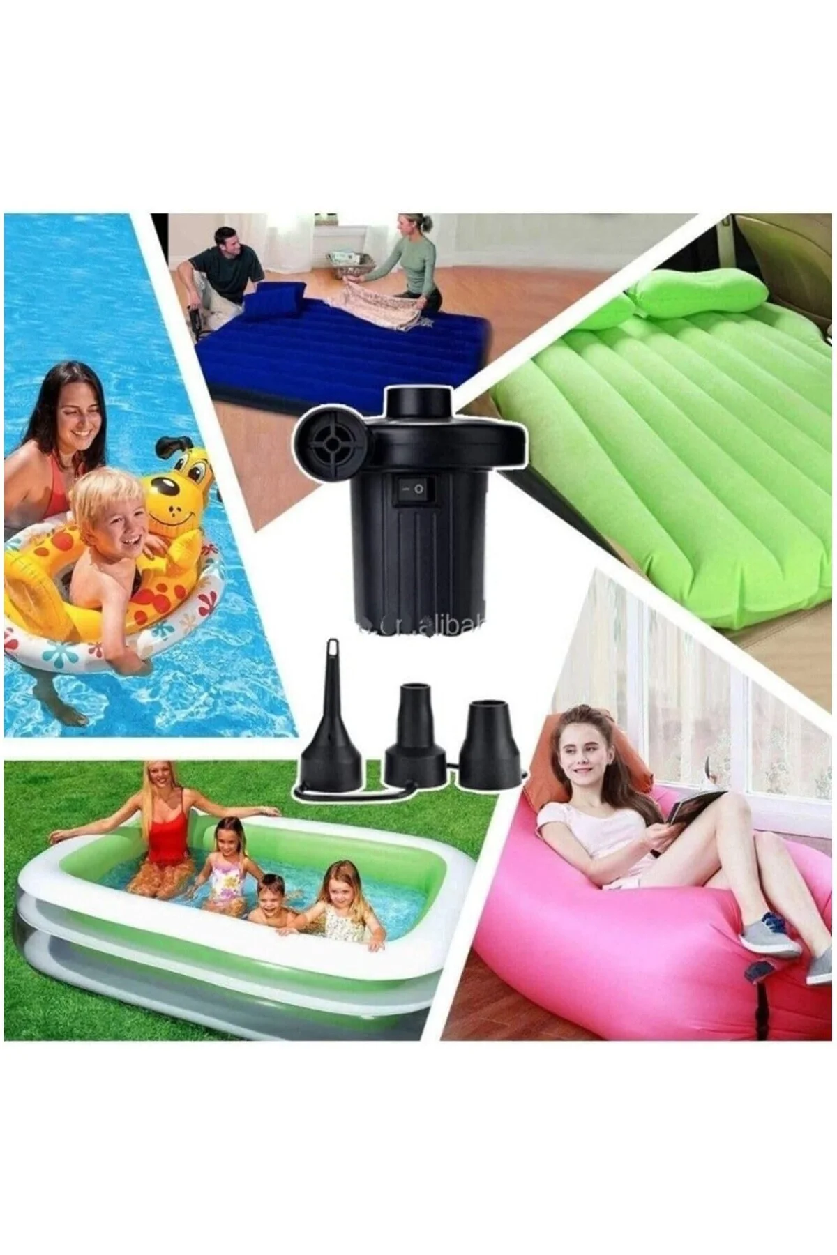 Elektric Air Pump 12V Çakmaklık Girişli Hava Pompası Şişme Yatak 