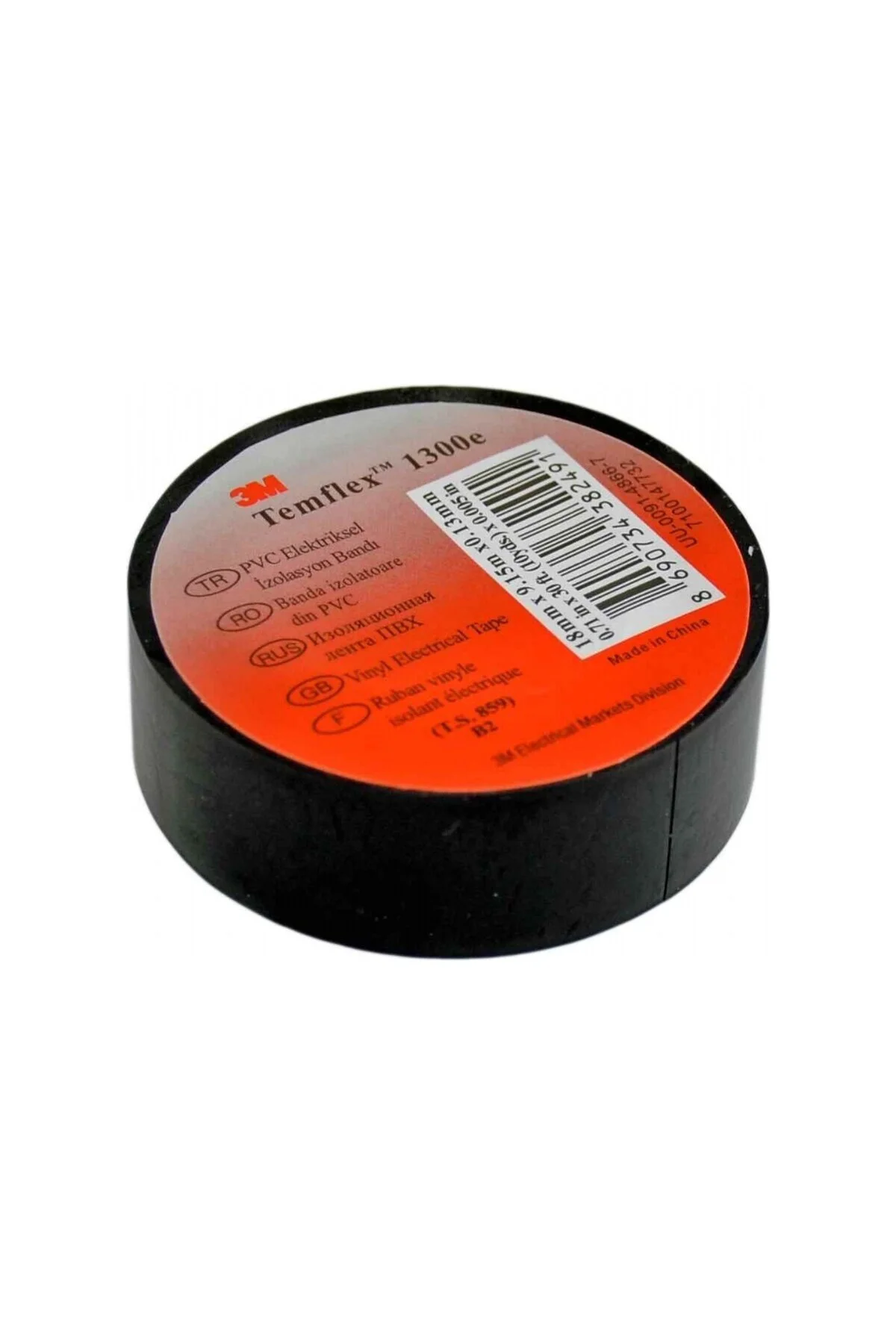 Elektrik Bantı Temflex 1300E Pvc Izole Bant Siyah 18MM 50Lİ