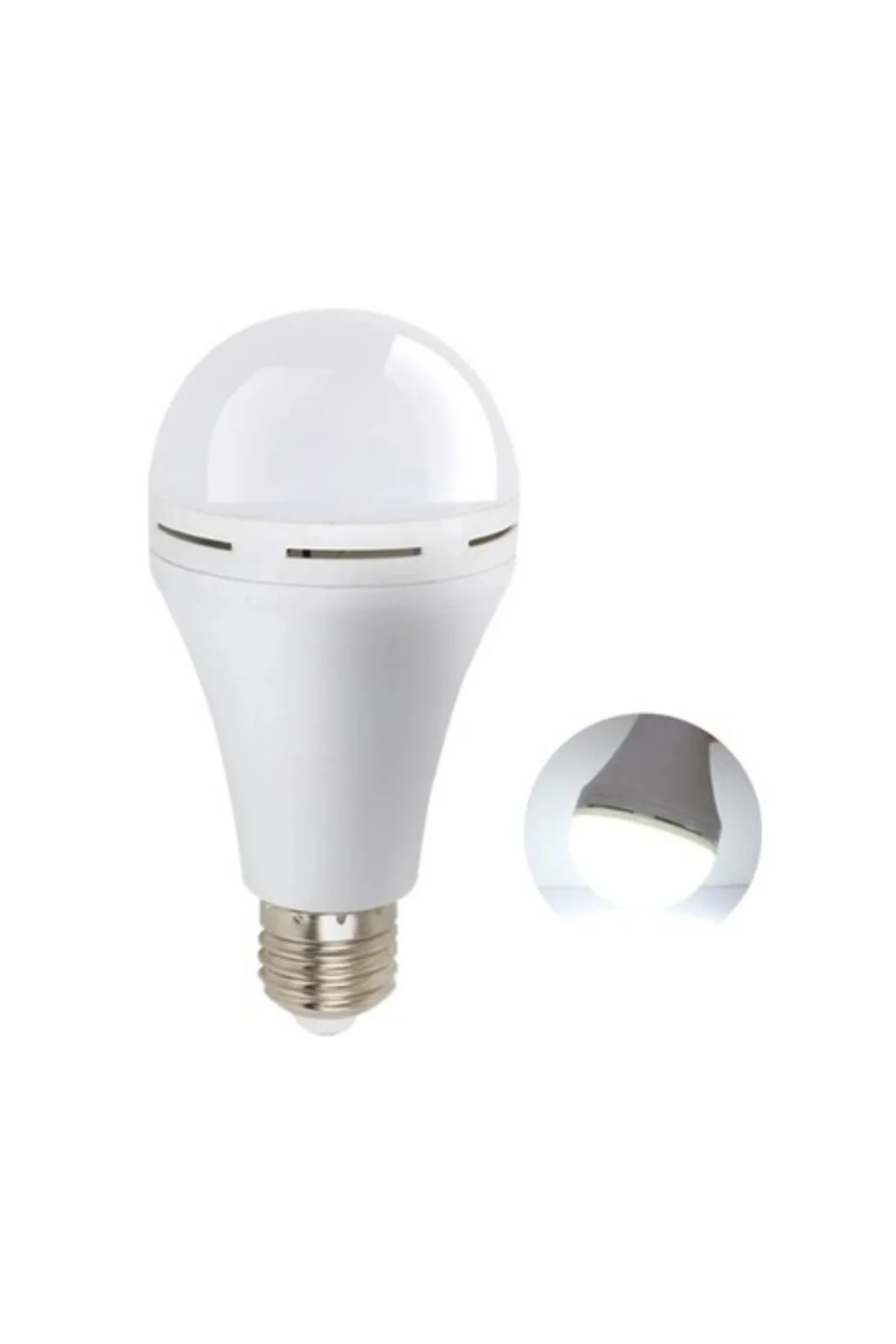 Elektrik Kesintisinde Yanan Şarjlı LED Ampul E27 6500K Güçlü Işık