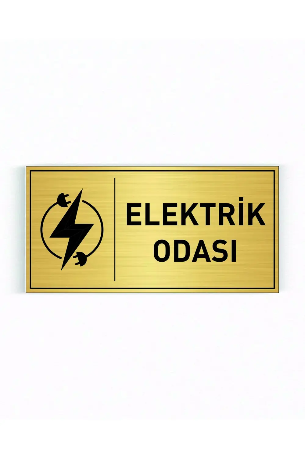 ELEKTRİK ODASI YAZILI GOLD METAL LEVHA 20 X 10 CM