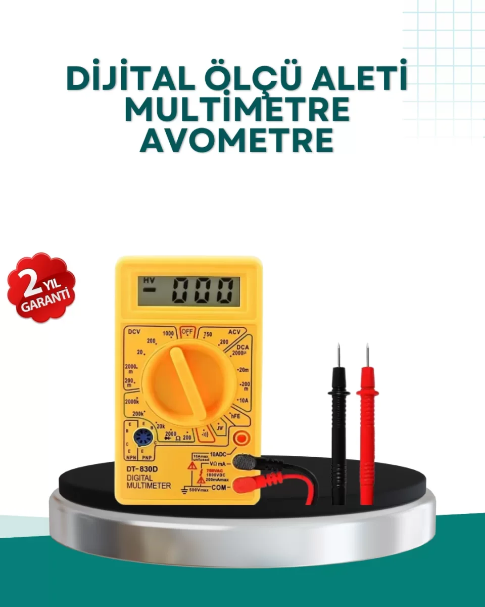 Elektrik Ölçüm Cihazı Dijital Multimetre 10 Amper Destekli - Lisinya