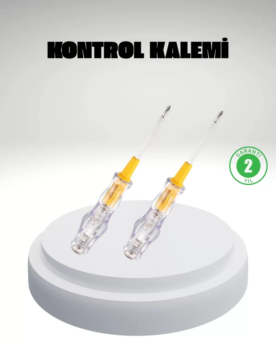 Elektrik Test Kalemi Neon Işıklı Nikel Kaplama 110-220V Dirençli - Lisinya