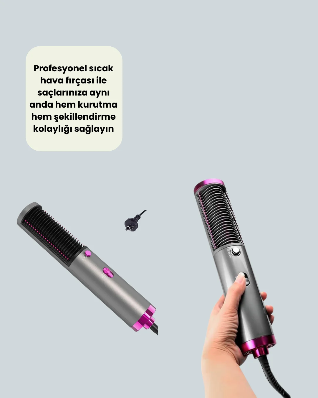 Elektriklenme Önleyici İyonik Saç Şekillendirme Fırçası