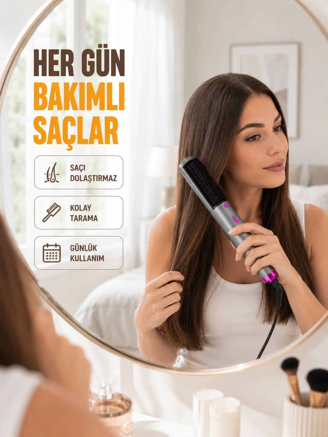 Elektriklenme Önleyici İyonik Saç Şekillendirme Fırçası Elektriklenme Önleyici İyonik Saç Şekillendirme Fırçası