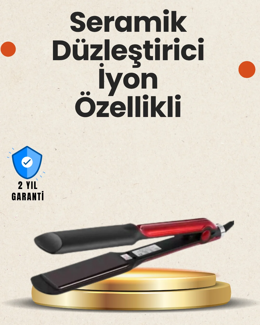 Elektriklenmeyi Azaltan İyonlu Saç Düzleştirici – Titanyum Plaka 
