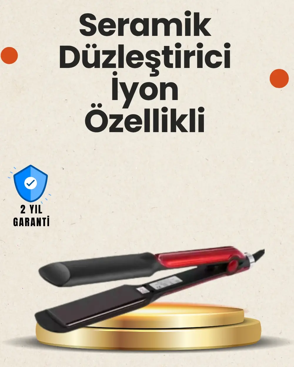Elektriklenmeyi Azaltan İyonlu Saç Düzleştirici – Titanyum Plaka