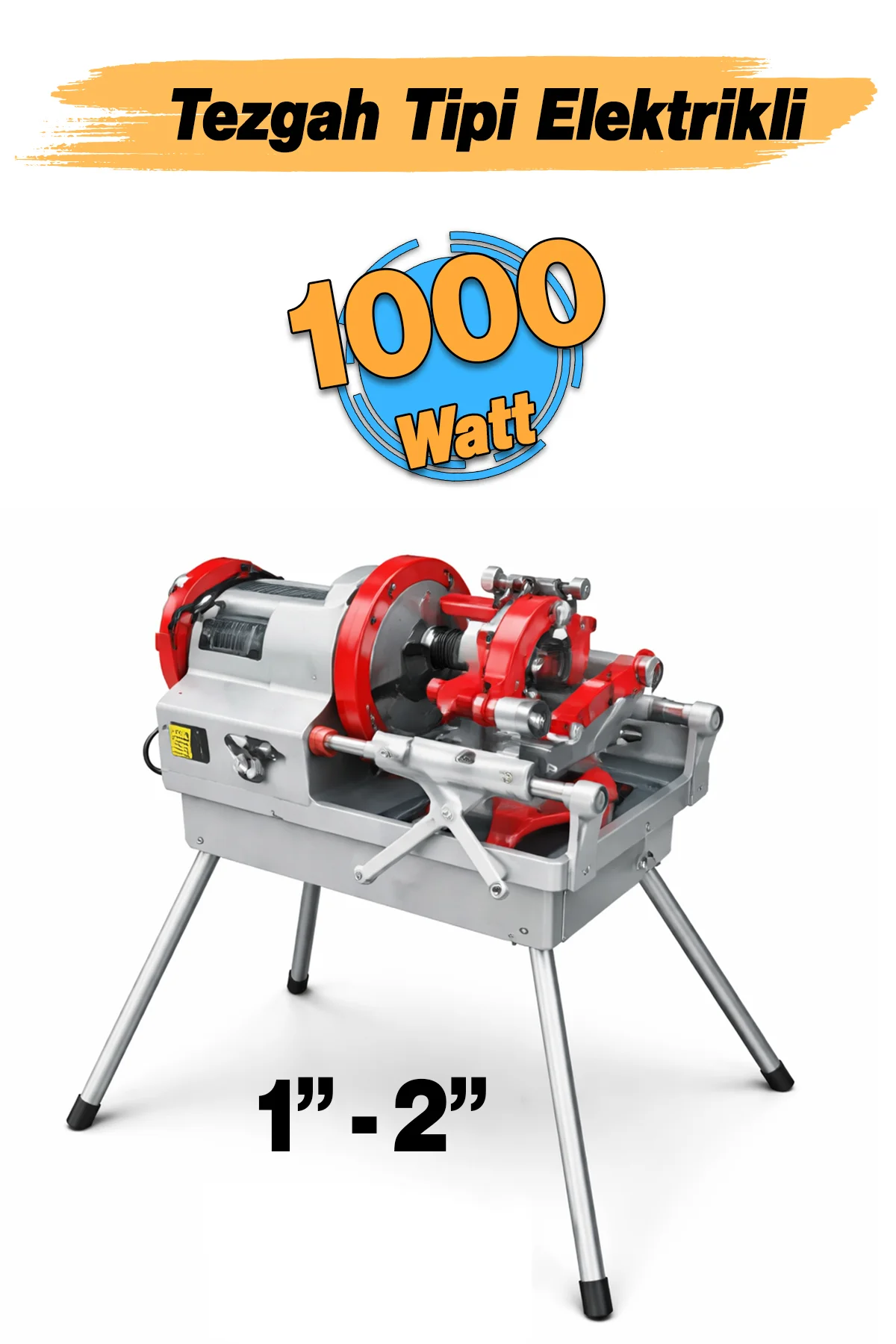 Elektrikli 220 Volt Diş Açma Pafta Makinesi 1000 W Tezgah Tipli 2