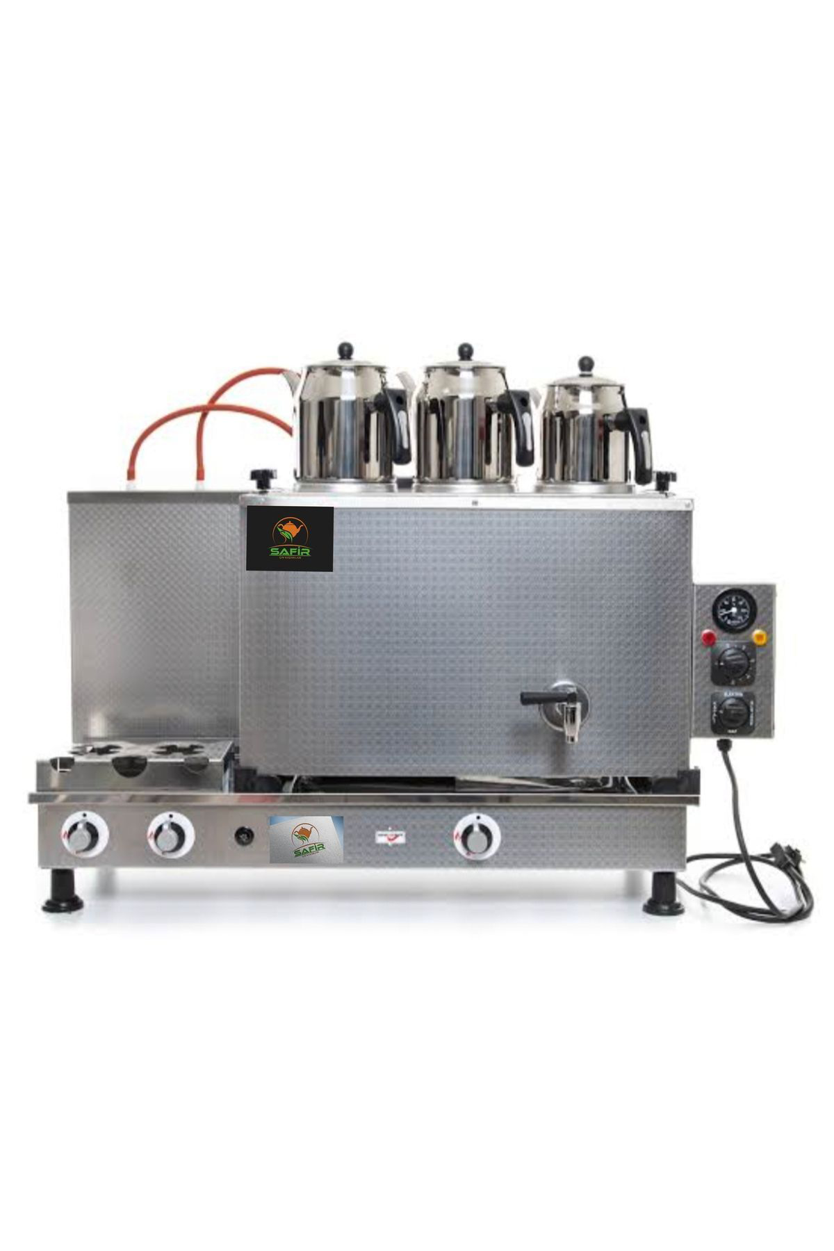 ELEKTRİKLİ 3 Demlikli İnoks Tam otomatik Çay kazanı Çay ocağı A++