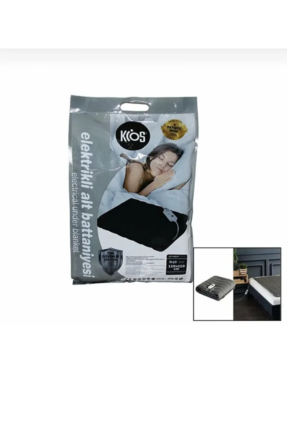 Elektrikli Battaniye Double 120*150 cm Patentli ürün siyah
