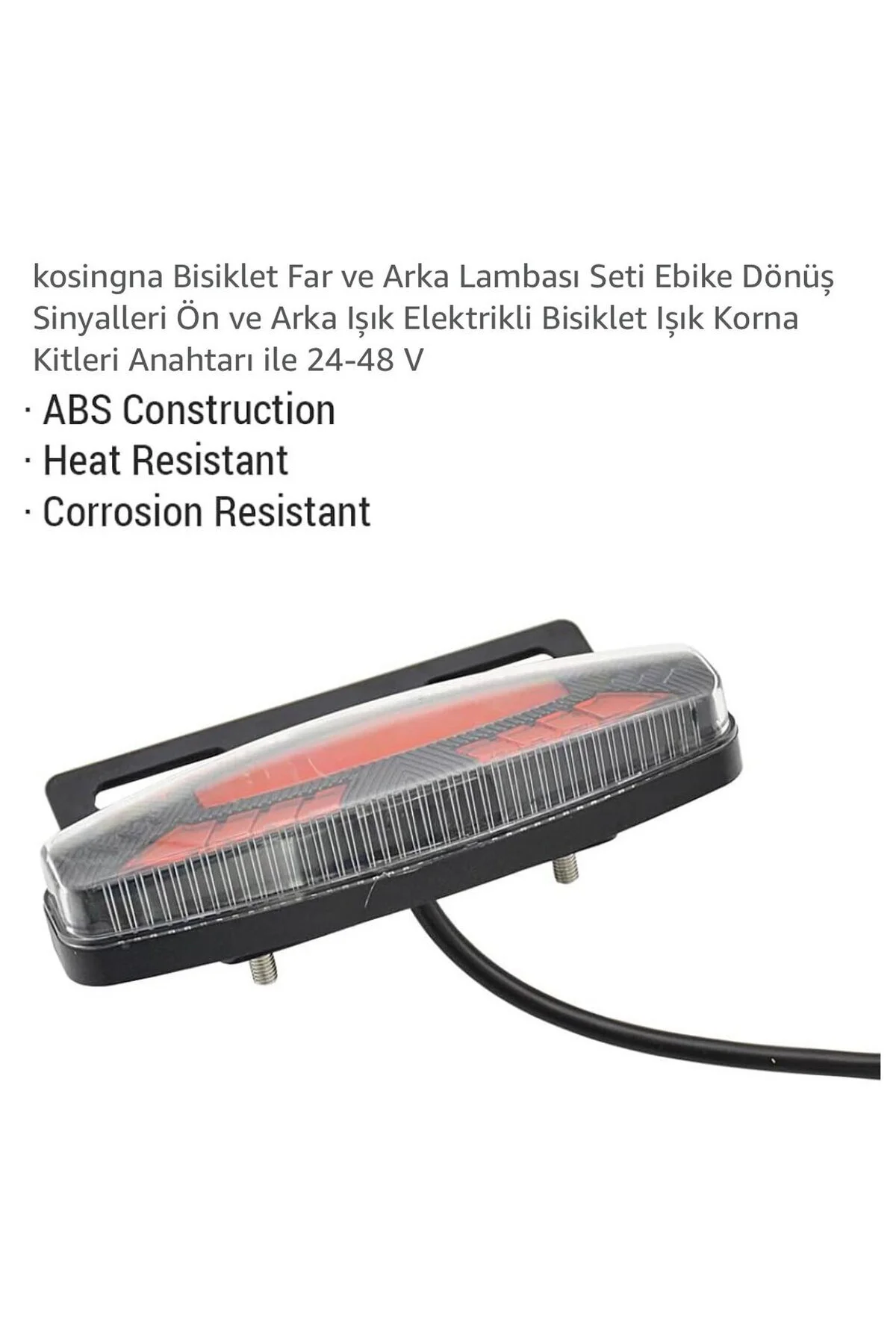 Elektrikli Bisiklet Far Korna Stop Sinyal Seti (24-48V Uyumlu)