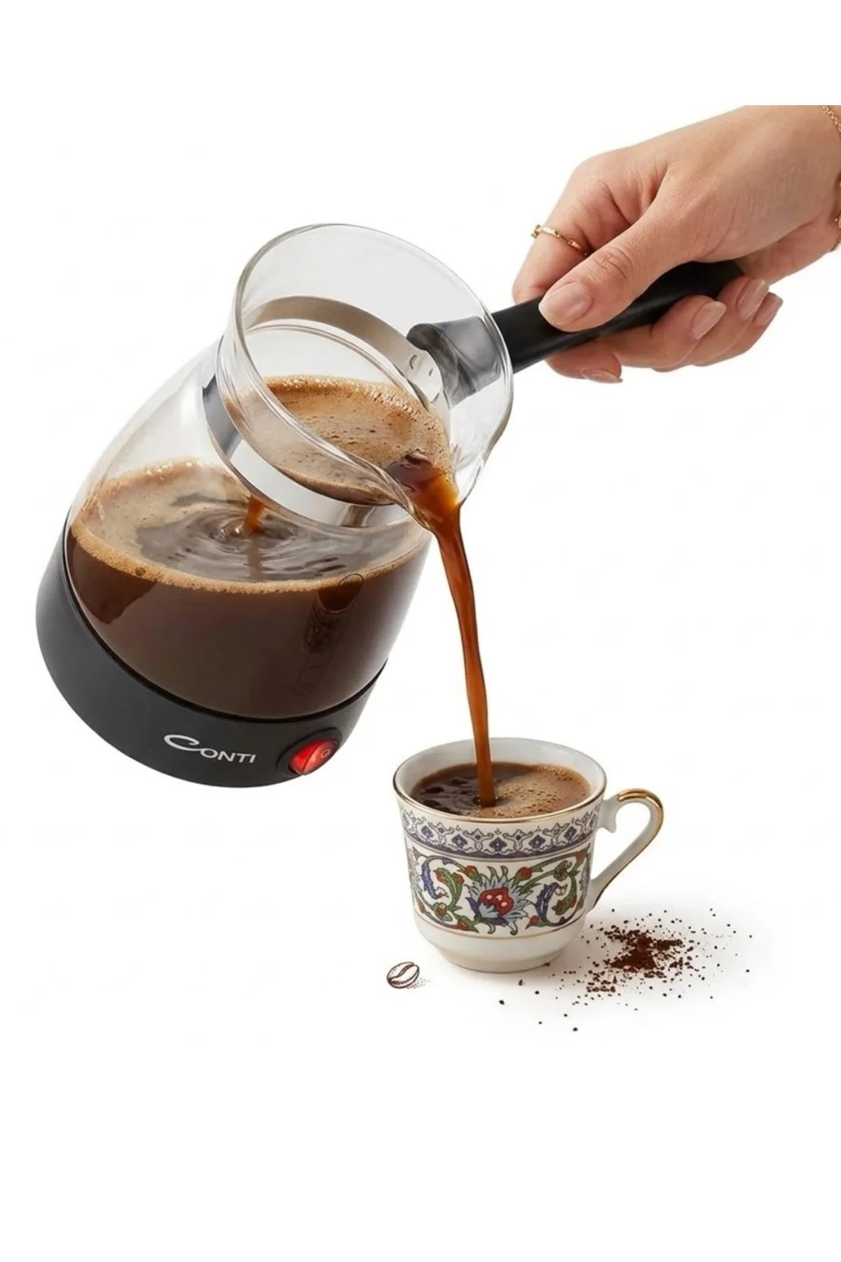 Elektrikli Cam Kahve Makinesi 650W 0.5 Litre Kapasiteli Türk Kahv