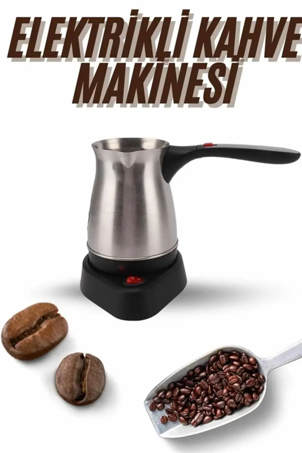 Elektrikli Cezve 800 Watt Paslanmaz Çelik Türk Kahve Makinesi Sap
