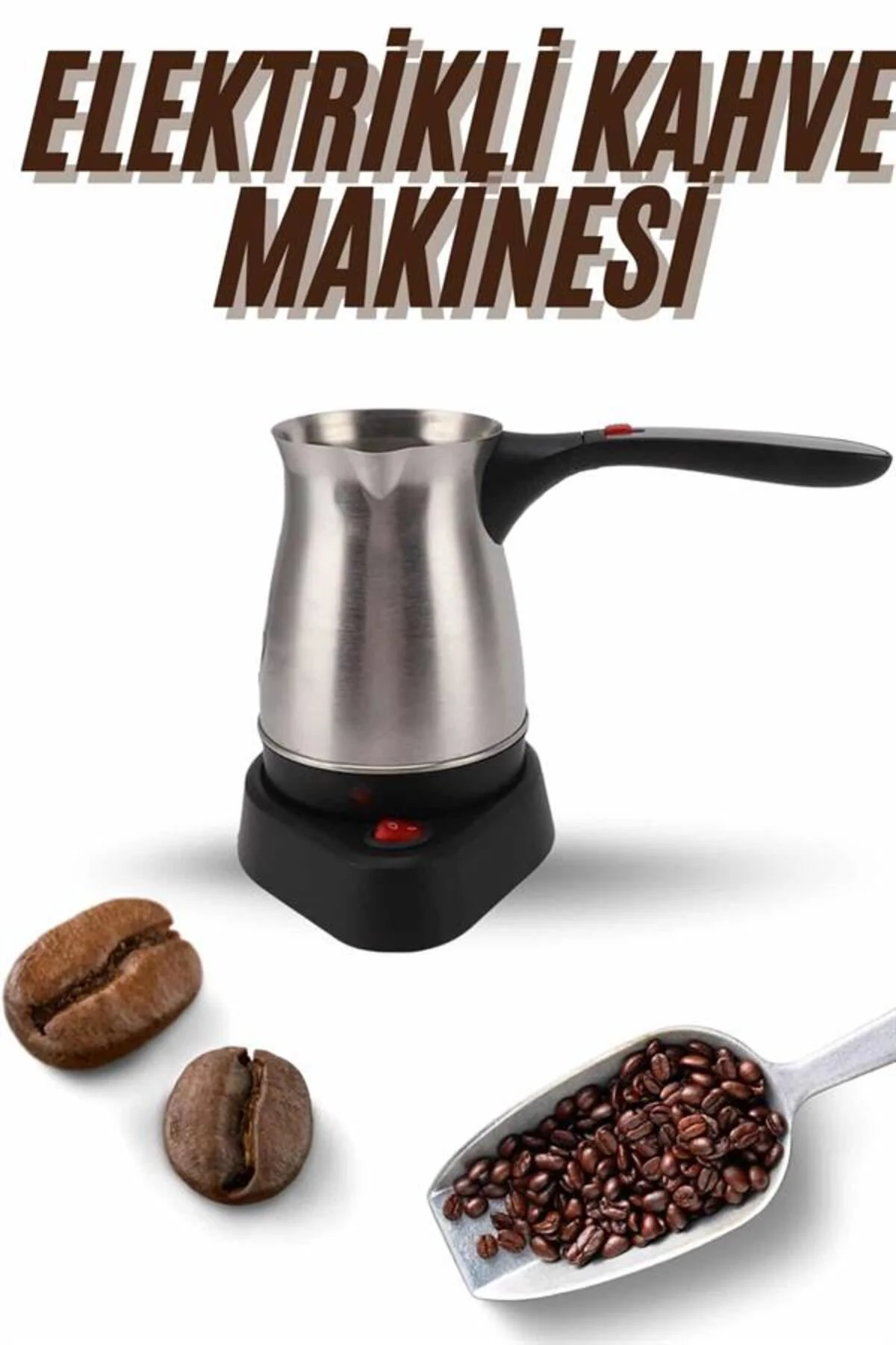 Elektrikli Cezve 800 Watt Paslanmaz Çelik Türk Kahve Makinesi Sap