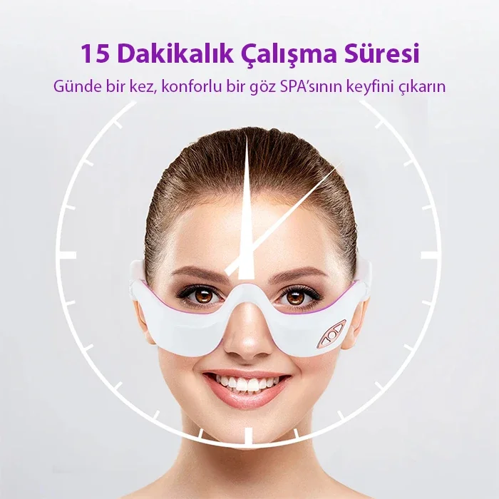 Elektrikli Göz Masaj Aleti – Göz Yorgunluğunu Gideren, Terapi Etkili 3 Fonksiyonlu Göz Bakımı Aleti
