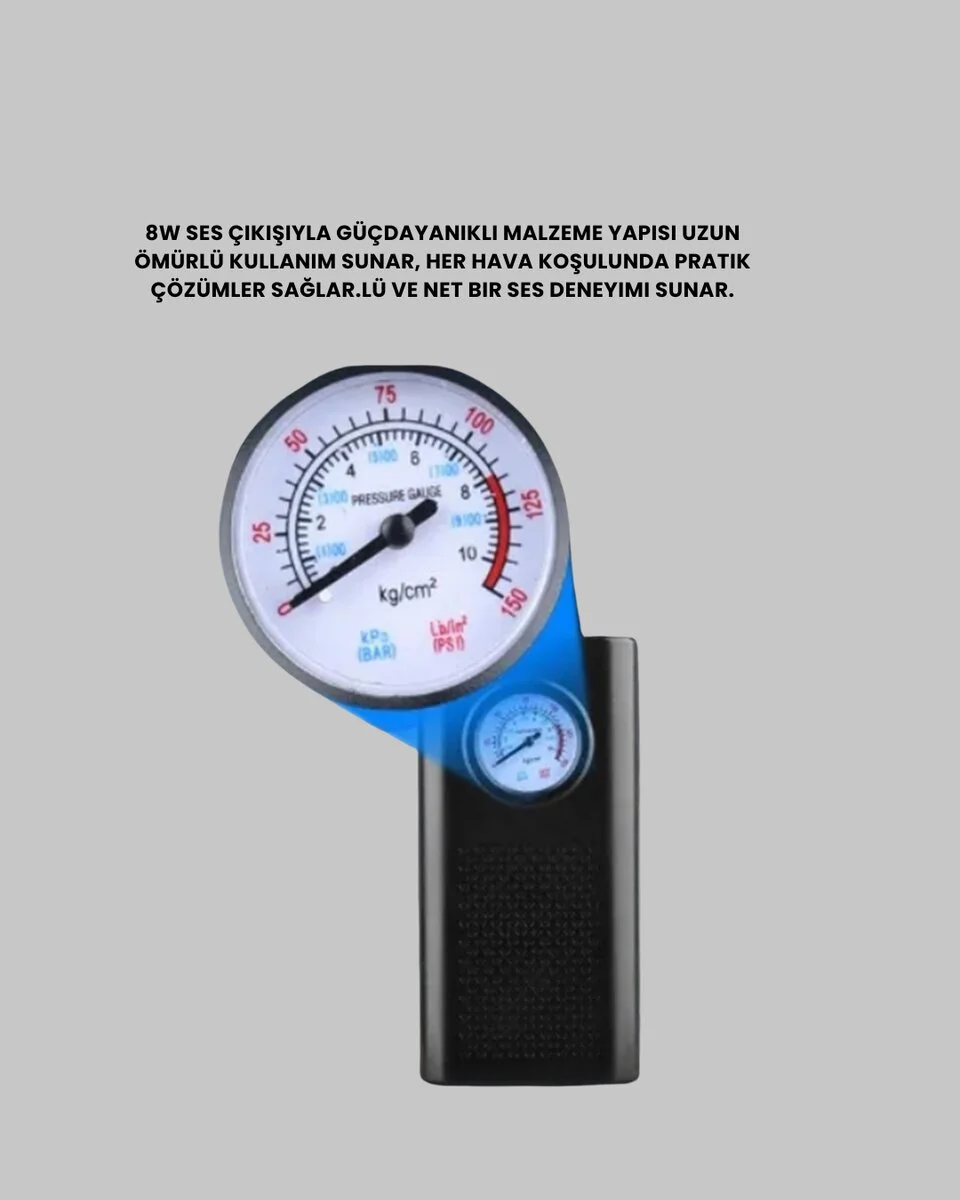 Elektrikli Hava Kompresörü Type-C USB Şarjlı Çok Fonksiyonlu Lastik Pompası - 80W Gücü ve 3000mAh Batarya