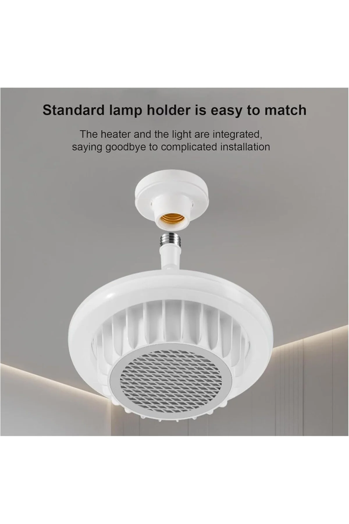 Elektrikli Isıtıcı Fan Lamba, 600W Güçlü Isıtma, Uzaktan Kumandal