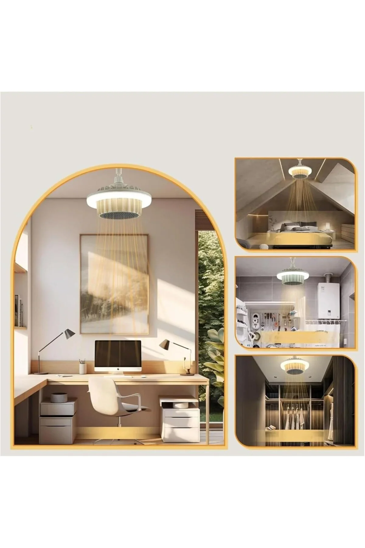 Elektrikli Isıtıcı Fan Lamba, 600W Güçlü Isıtma, Uzaktan Kumandal