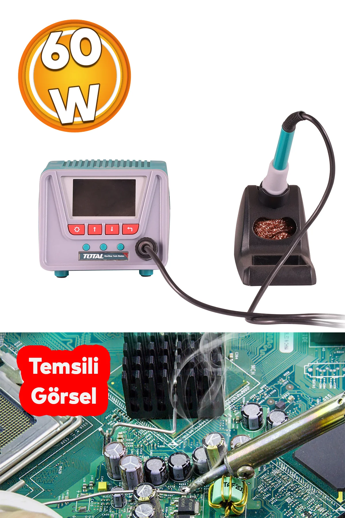 Elektrikli İstasyonlu Tablalı Dijital Devir Ayarlı Havya Kalem Le