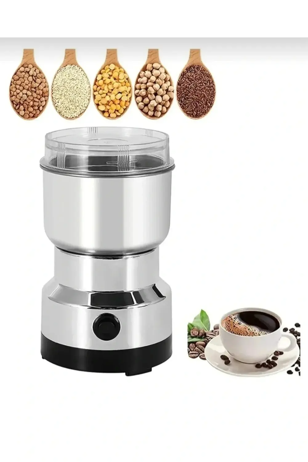 Elektrikli Kahve Keten Tohumu Baharat Öğütücü 2 Bıçak 150w