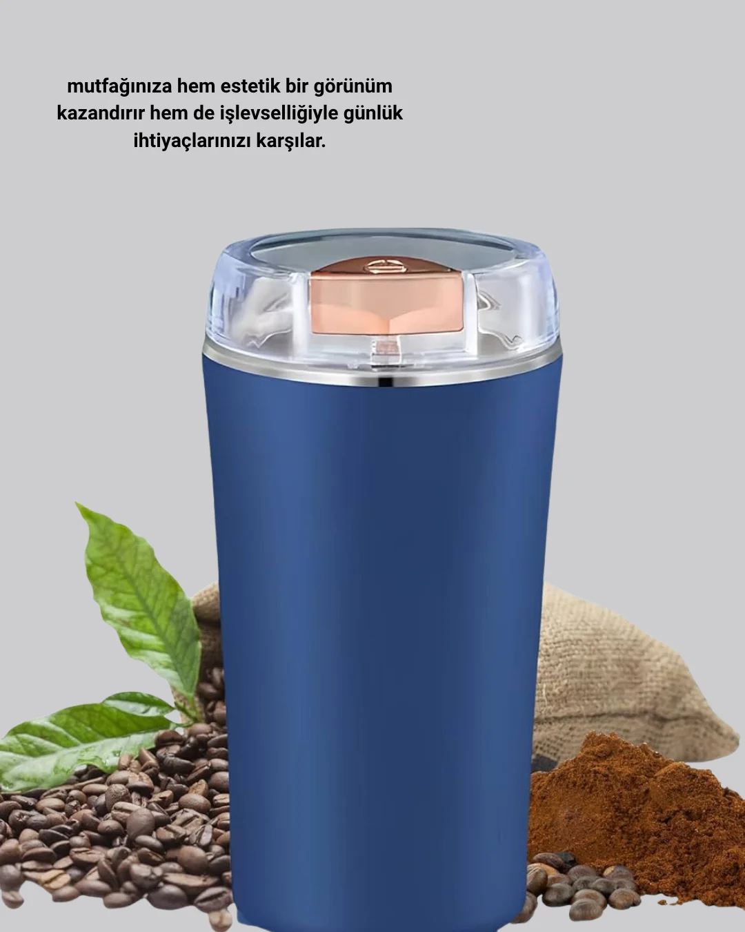Elektrikli Kahve ve Baharat Öğütücü – Güçlü Motor, Paslanmaz Çelik Gövde, Kolay Temizlik