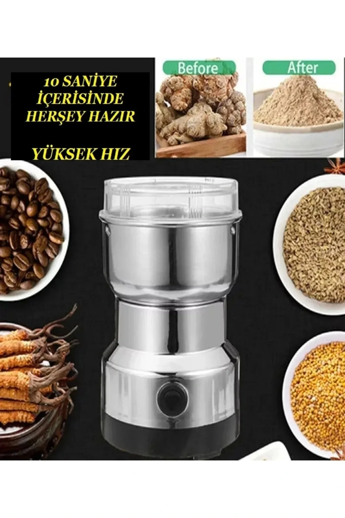 Elektrikli Kahve Ve Baharat Öğütücü Çelik Öğütücü Değirmen Ev Tip
